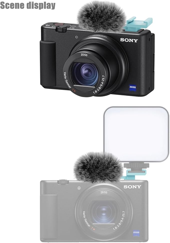 The 2-Piece Set of DY-ZV01 top Microphone Windproof Sponge Wool Cover Cold Shoe Accessories is Suitable for Sony Cameras ZV-1, ZV-1 II, ZV-1F, ZV-E10, ZV-E10M2 and ZV-E1 (DY-ZV01 2PCS)