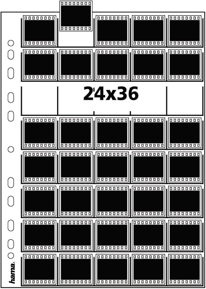 Hama Negative/Unmounted Slide File Storage Sleeves, Each Holding 40 Single 24 x 36 mm Frames, Polypropylene (Pack of 25)