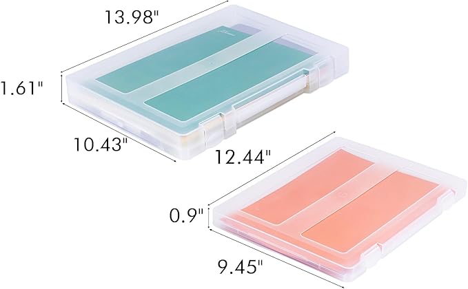 Mickiewicz 8 Pack Paper Storage Boxes, 8.5 x 11 Plastic Portable Project Case for US letter Size and A4 paper, Plastic Multi-Purpose Thick Scrapbook Storage Box for Office,Craft or Art Supplies