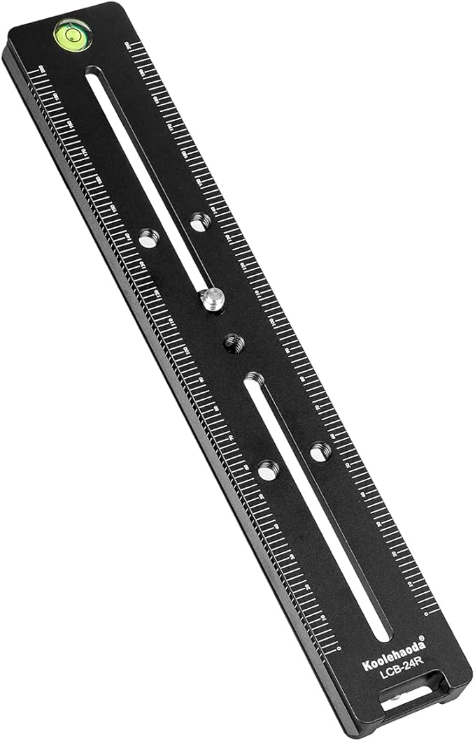 koolehaoda 240mm Quick Release Plate Rail Nodal Slide Dual Dovetail Plate with Bubble Level Compatible Arca-Swiss