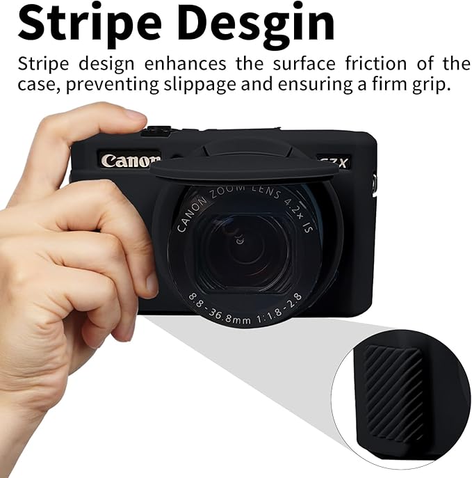 Easy Hood G7X Mark II Case, Protective Case for Canon Powershot G7X Mark II Digital Camera, Removable Lens Cover Silicone Sleeve Soft Camera Cover Rubber Protective Body Skin- Black