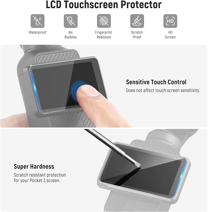 NEEWER 0.72X FOV 112° Wide Angle Lens Compatible with DJI Osmo Pocket 3 Creator Combo Accessories, Multi-Layer Magnetic Action Cam Aspheric Lens with Metal Frame, 1 Screen Protector, LS-70