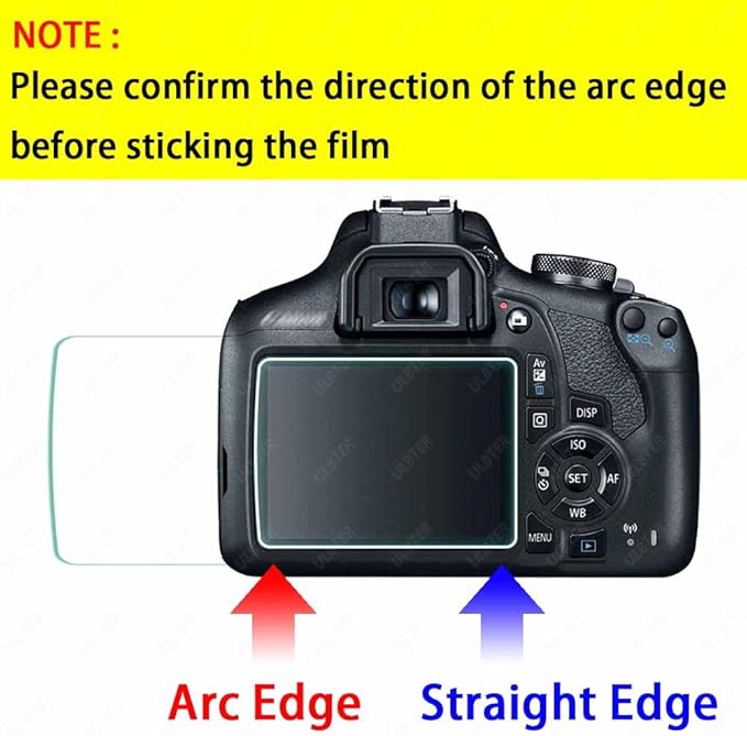 ULBTER Screen Protector for Canon EOS Rebel T7 T6 T5 2000D Camera & Hot Shoe Cover, [2+3Pack] 0.3mm 9H Hardness Tempered Glass Flim Anti-Scrach Anti-Fingerprint Anti-Bubble
