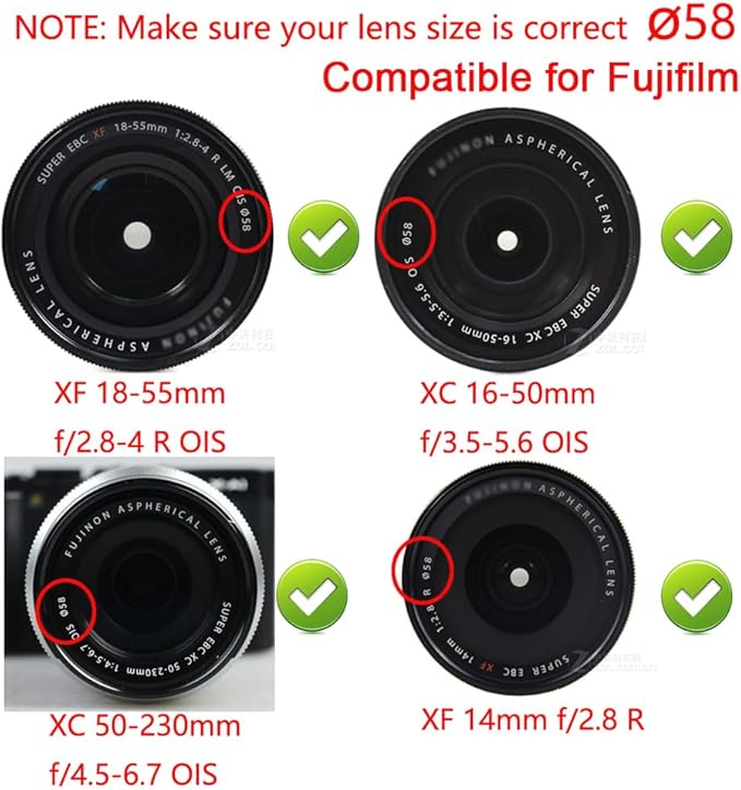 58mm-67mm Step Up Ring 58mm Lens to 67mm Filter (2 Pack), WH1916 Camera Lens Filter Adapter Ring Lens Converter Accessories
