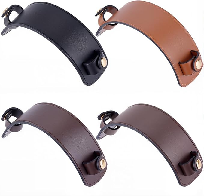 Beebeecraft 4 Sets Handbag Handle Wrap Covers PU Leather Shoulder Strap Pads Replacement Bag Strap Cushion Cover Protector for Pressure Relief Tote Bags Purse Handbag Handle Wrap Camera Travel