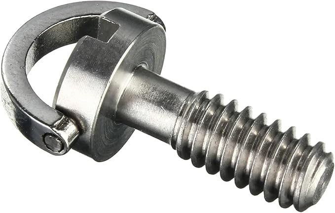 Stainless Steel D Ring Screw 20 PCS 1/4" D-Ring Screw Stainless Steel for Camera Tripod Quick Release Plate Silver for Tripod DSLR Cameras