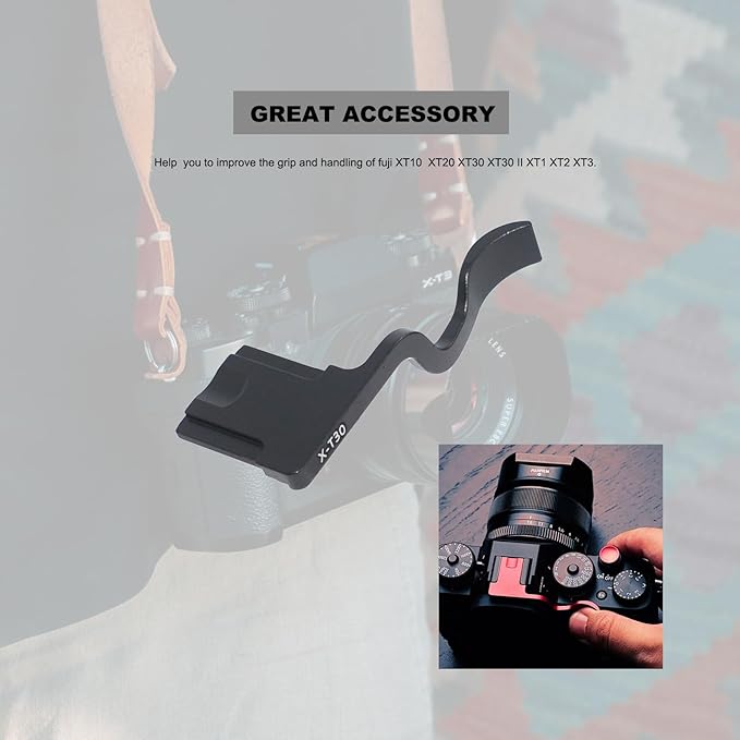 Thumb Grip for Fujifilm XT10 XT20 XT30 XT30 II XT1 XT2 XT3 Camera,Metal Camera Thumbs Up Rest Hand Grip