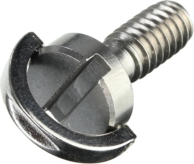 Stainless Steel D Ring Screw 20 PCS 1/4" D-Ring Screw Stainless Steel for Camera Tripod Quick Release Plate Silver for Tripod DSLR Cameras