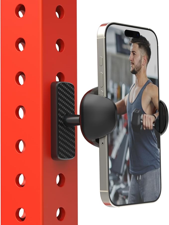 Magnetic Phone Holder for Gym【8pcs Strong Magnets】360° Adjustable Gym Magnetic Phone Tripod Mount Attach to Metal Surface, Gym Accessories for Women Men Workout Essentials for 4-7" Cell Phones