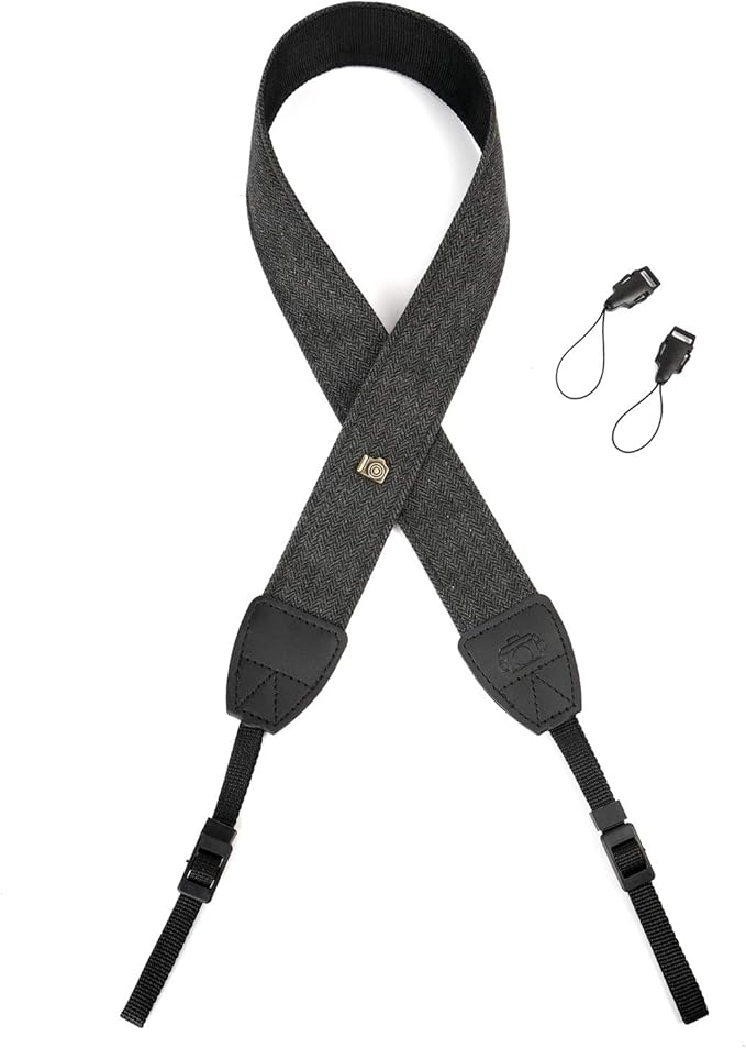 WANBY Camera Strap Black Canvas Neck Shoulder Strap with Quick Release Buckles for DSLR SLR