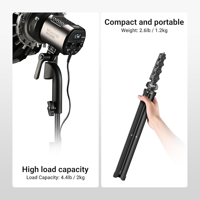 NEEWER Mic Stand Floor, Microphone Tripod with Boom Arm, Heavy Duty Adjustable Stand & Arm with 2 Mic Holder Clamps, 3 Cable Clips, Bag, 3/8" to 5/8" Adapter for Singing Podcast Recording, MS046