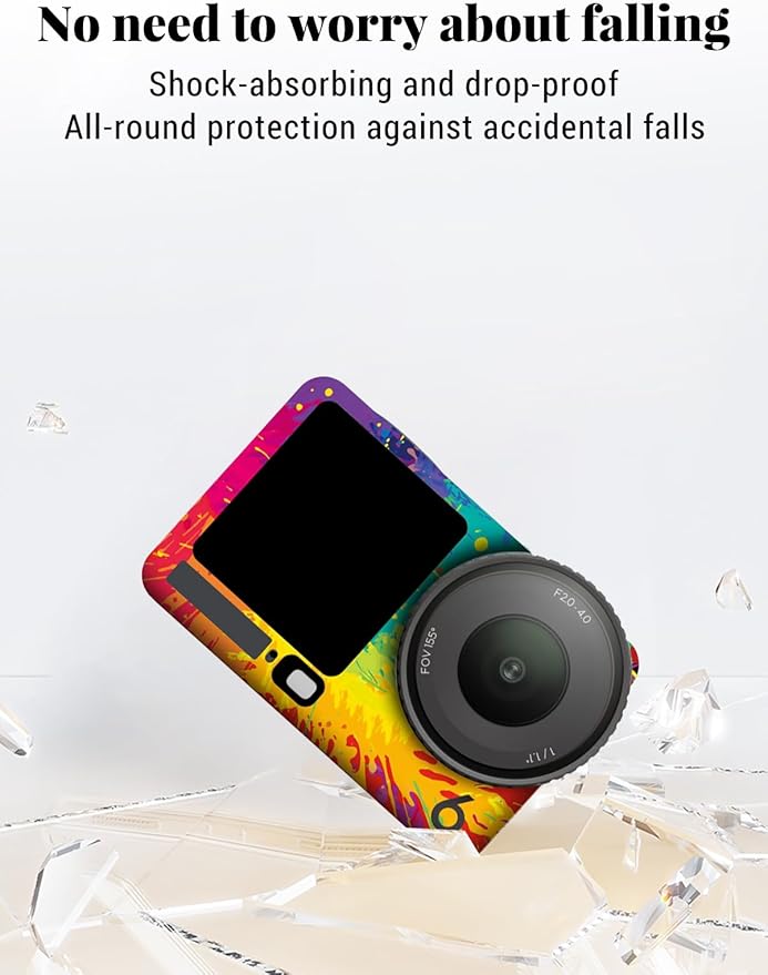 ZBAGUG for DJI Action 6 Skin Full Body Wrap, Anti-Scratch Waterproof Protective Sticker, Full Coverage Action Cam Wrap, for DJI Action 6 Accessories, Watercolor