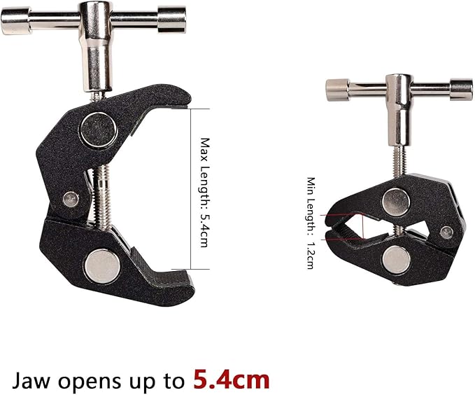 Andoer 4pcs Aluminum Alloy Magic Arm Super Clamp Crab Big Pliers Clip with 1/4" 3/8" Screw Hole for DSLR Camera
