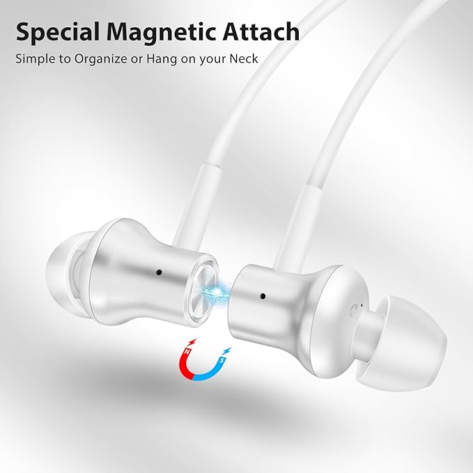 Jiunai USB C Earbuds for iPhone 17 16 15 Galaxy S25 Type C Wired Headphones with Mic in Ear Magnetic Snap S M L Ear Tips Stereo Ear Buds for Samsung S26 S24 for iPad Pro M5 Pixel 10 9 Pro Silver