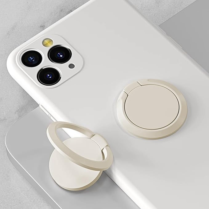 TENOC Phone Grip Sticky 360° Rotation Universal Stand Finger Ring Holder Slim Kickstand for Cell Phone Case, White