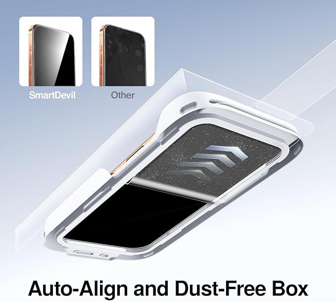 SMARTDEVIL 2 Pack for iPhone 17 Pro Max Screen Protector Tempered Glass, HD Clear Film, Easy Installation, Dust-Free Box