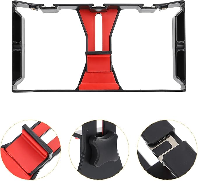 Phone Video Holder Stabilizer Grip Smartphone Rig Hand-held Phone Video Recording Cage Frame for Live Streaming and Vlogging