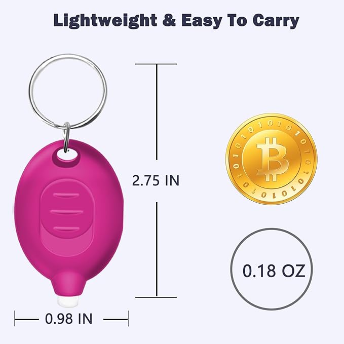 Mini LED Keychain Flashlight, Ultra Bright Tiny Flashlight, Small Keychain Flashlight White Light, Micro Pocket Key Ring LED Flashlight for Emergency Lighting - Pink Shell (12PCS)