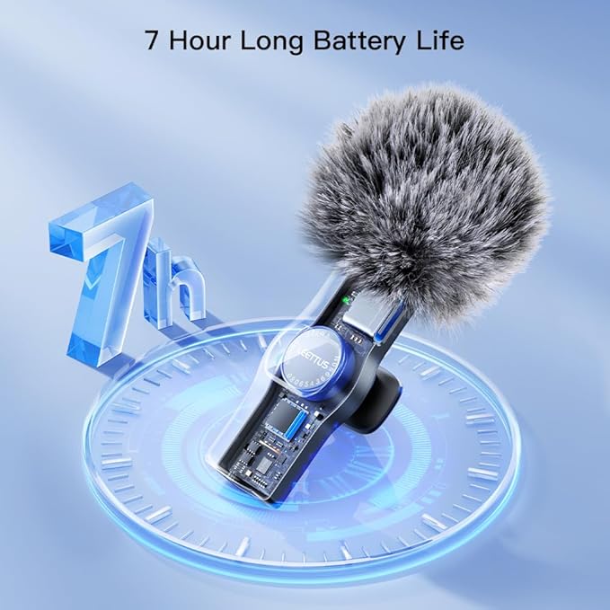 2pcs Dual Receivers Mini Microphone for iPhone iPad Android Video Recording,Lavalier Wireless Microphones for Game,Live Streaming,Interviews,YouTube,TikTok,Vlog