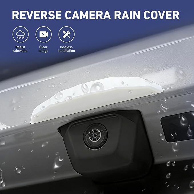 Car Rear View Backup Camera Cover, ABS Back Up Camera Anti- Rain Protective, Auto Rear Camera Rain Cover with Wider Design, Universal Reversing Cameras Modification Accessories (White)