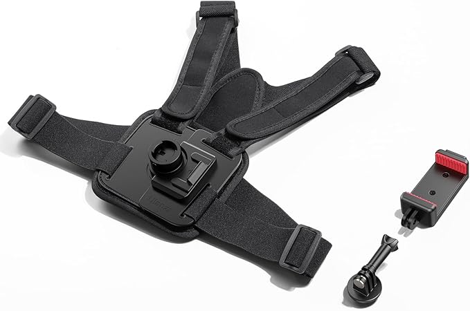 ULANZI CM028 Adjustable Chest Mount Harness - Vertical/Horizontal Switching for GoPro DJI Insta360 Action Cameras - Phone POV Chest Strap Mount Harness for iPhone Samsung Cameras