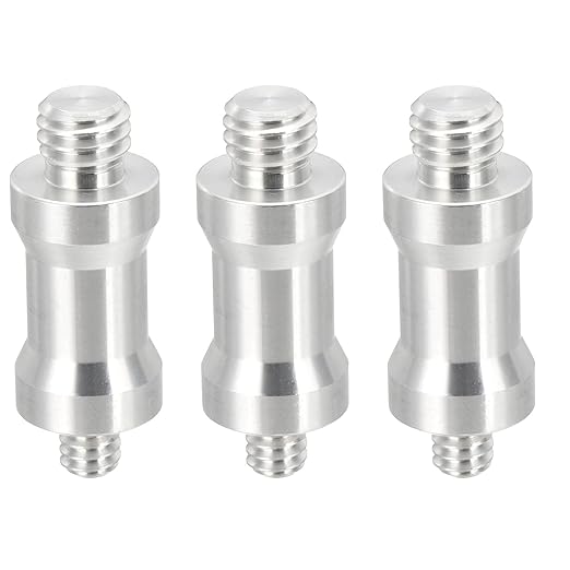 PATIKIL Camera Spigot Screws Converter 3/8" to 1/4" Male to Male, 3 Pack Tripod Screw Adapter Spigot Stud for Light Stand Hot Shoe Cold Shoe Adapter Ball Head Flash, Silver