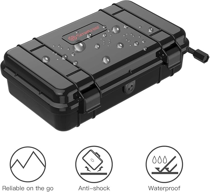Smatree Waterproof Hard Compact Case Compatible for Gopro Hero 13/12/11/10/9/8/7/6/5/2018/AKASO Brave 7 LE/DJI Osmo Action, Portable, Shock, Durable(Camera and Accessories NOT Included)(Black)