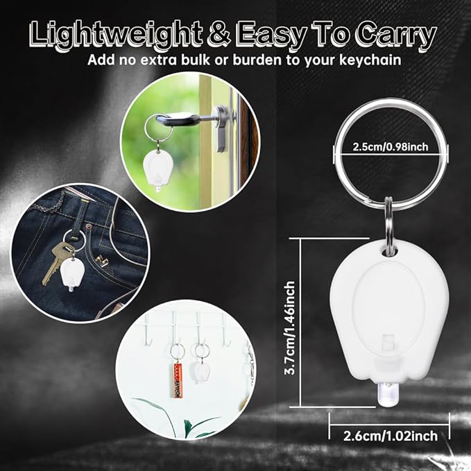 10 Pack Ultra Bright Mini LED Keychain Flashlight, Small Key Ring Flashlight, Portable LED Keychain Light for Outdoor Activities Emergency Light - White Shell
