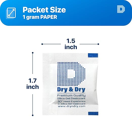 Dry & Dry 1 Gram [10000 Packets] Silica Gel Packets Desiccants, Silica Packets - Rechargeable Silica Gel Packs, Desiccants Packets, Silica Gel