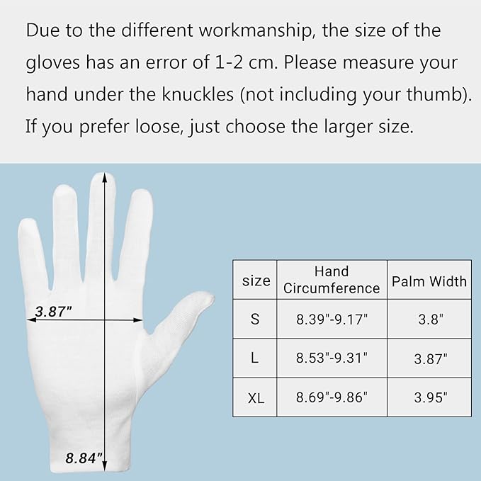 ENPOINT 5 Pairs Large Archival Photo Gloves, White Work Gloves For Handling Art Working Photography Men & Womens Cloth Gloves Liners Bulk for Handling Jewelry, Film, Photo, Coin Metal Inspection