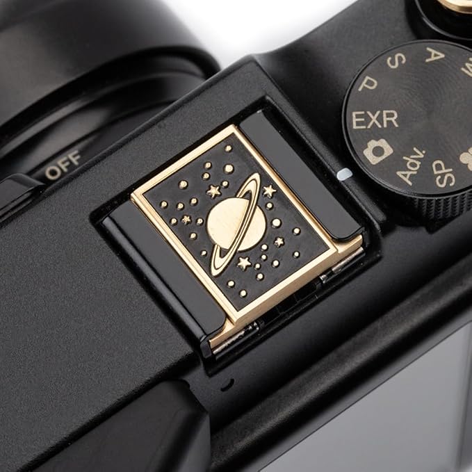 DBZZ Camera Metal Hot Shoe Cover Protector Cap for Nikon z30/z50/d810/d610 for Fujifilm X-T4 X-T30 X-T200 X-Pro3 X-Pro2 X-E4 X-A7 X-A5 (Brass Universe Cover)