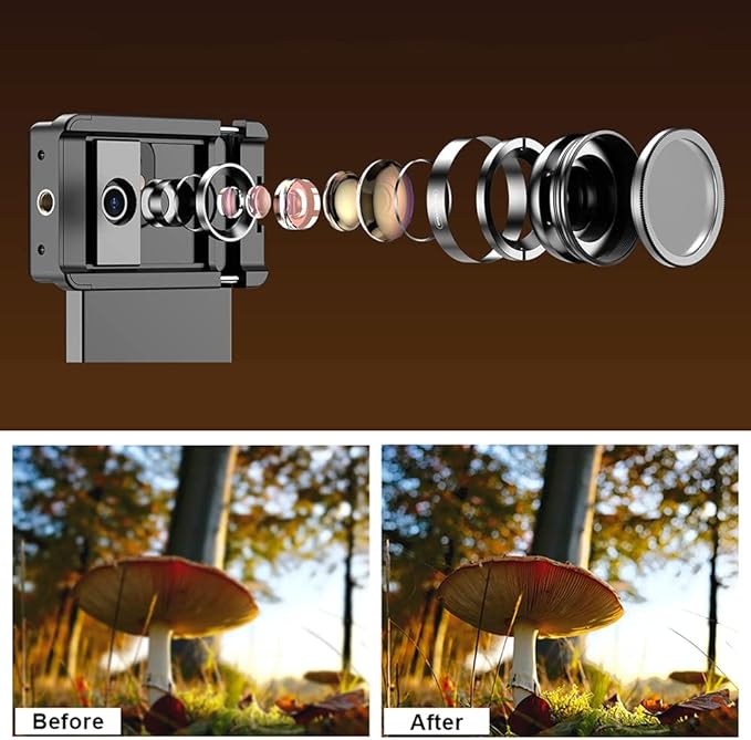 10X Macro Lens for Smartphone, Micro Photography Lens Attachment with CPL Filter and Universal Clip, Micro Phone Lens for Professional Macro Photography of Flowers Jewelry Food Details