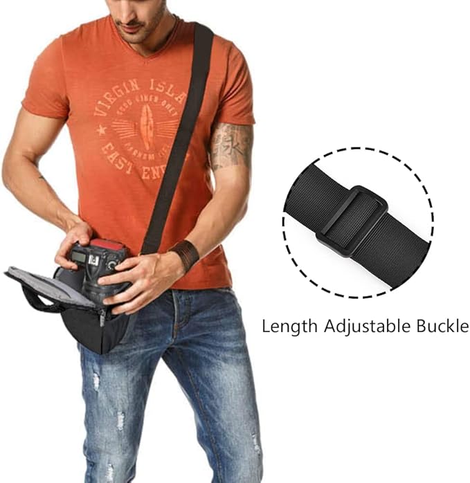 CADeN DSLR/SLR Camera Shoulder Bag Case with Adjustable Shoulder Strap, Compatible for Nikon, Canon, Sony Mirrorless Cameras Waterproof (Large)