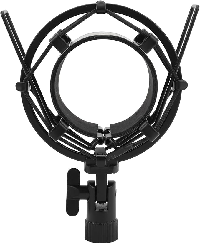 Microphone Shock Mount, Universal Shockmount For Microphones 55-60Mm In Diameter, Anti Vibration and Noise Mic Clip Holder Mount with Soft Pad