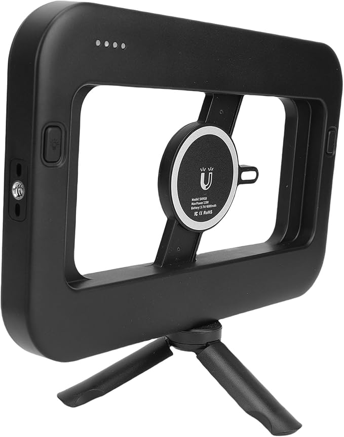 Smartphone Video Rig with Light, RGB 0-359 Wide Range Color 2500-6500K Temperature Adjustable LED Light Mobile Stabilizer, with 6000mAh Battery for Food Photography Video Call