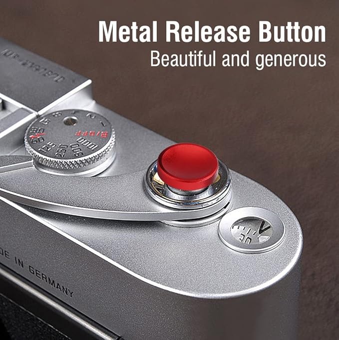 Acouto Soft Shutter Release Buttons 3pcs Universal Aluminium Alloy Camera Shutter Release Buttons with Concave Fit for for for Red+Black+Silver