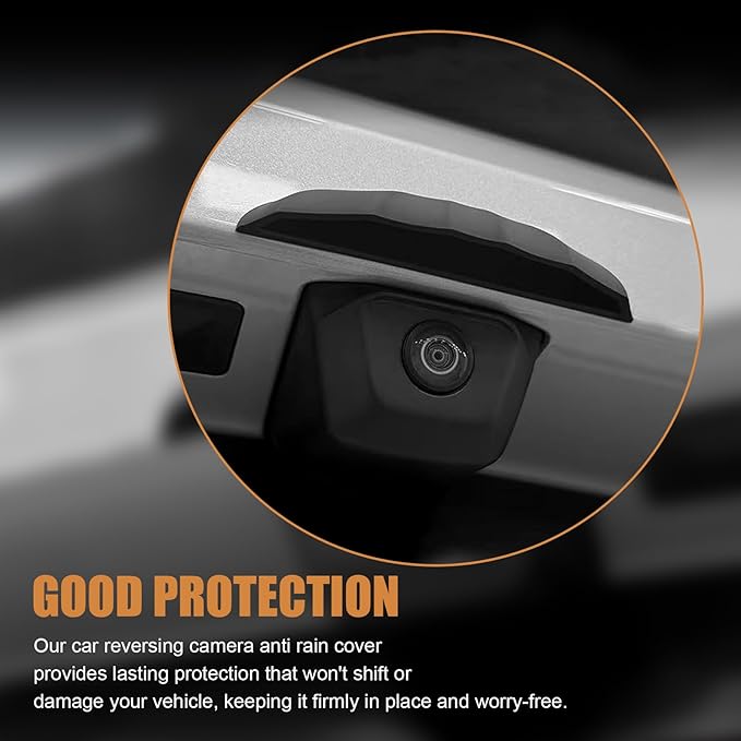 Car Rear View Camera Cover with Wider Design, Anti-rain Silicone Car Reversing Cameras Protection Cover, Reverse Cameras Rain Cover Modification Cars Exterior Accessories (Black)