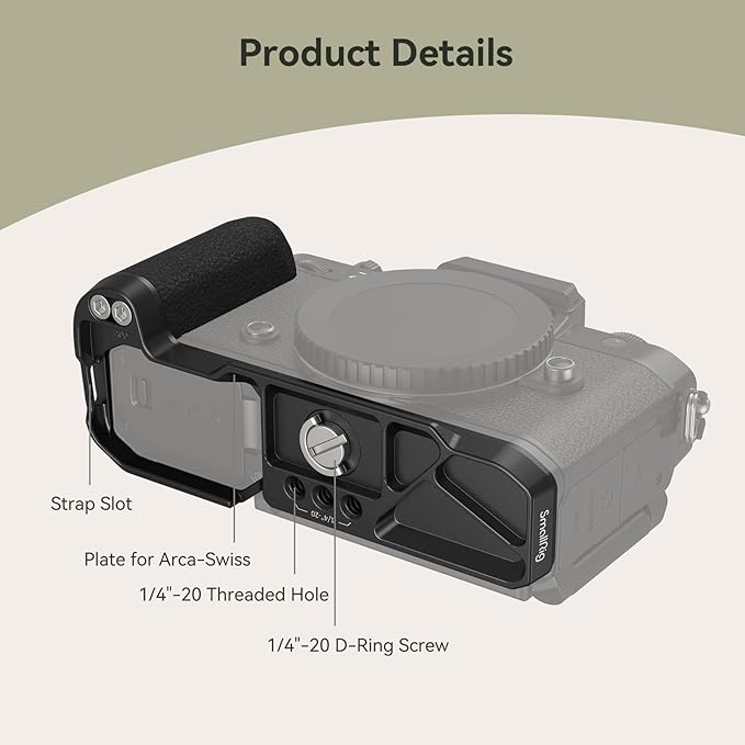 SmallRig Z f Handgrip L-Shape Grip for Nikon with Ergonomic Silicone Grip, Built-in Quick-Release Plate for Arca for Quickly Switch on Gimbal/Tripods/Handheld Shooting - 4262