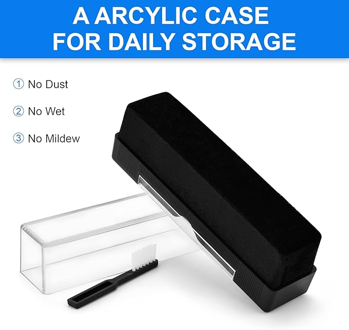 Vinyl Record Cleaner Kit Anti-Static Velvet Pad with Small Stylus Needles Brush Recorders Cleaning Tools for LP Vinyl Album Collection Daily Maintenance Keep Great Sounding Extent Life