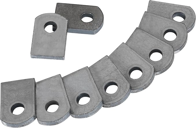 Weld on Tabs, Steel Shock Basic Weld Tab, Universal Weld on Tabs Flat Bottom Mount with a 3/8" Hole.1-1/2" Height, 1" Wide, 3/16" Thick Pack Of 10 Tabs Steel Mounting Bracket OywhC-1