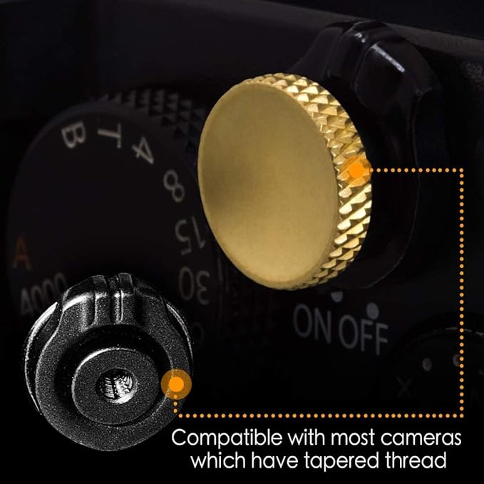 Fuji Shutter Release Button Accessories: Fujifilm Camera Soft Shutter Button - Gold Shutter Button for Canon Nikon Leica Film X100vi X100v X100Ff Xt5 Xt4 Xt3 Xt2 Xt30 Xt20 Xt10 Xpro3 Xpro2 Xpro1