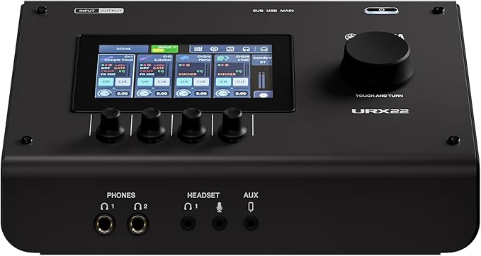 Yamaha URX22 4-In / 2-Out Dual USB-C Audio Interface With Touchscreen, Includes Cubase Al, WaveLab Cast, Basic FX Suite, and Steinberg Plus Software Bundle, Black URX22 B