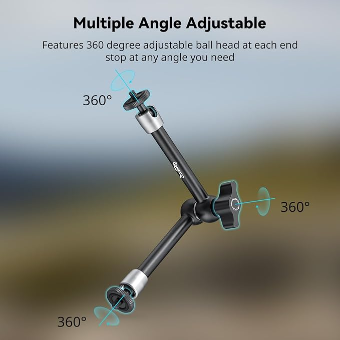 SmallRig 9.8-inch Magic Arm 2-Pack, Adjustable Articulating Friction Arm Mount with 1/4"-20 Thread Screw, for Camera Monitor/LED Light Setup, 5317