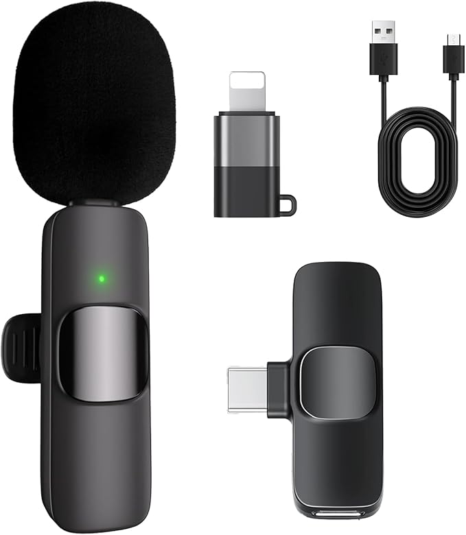 Professional Lavalier Lapel Microphone for iPhone, Mini Video Recording Mic for Interview Video Podcast Vlog YouTube & Livestream, Noise Reduction, Plug & Play (Lightning Port)