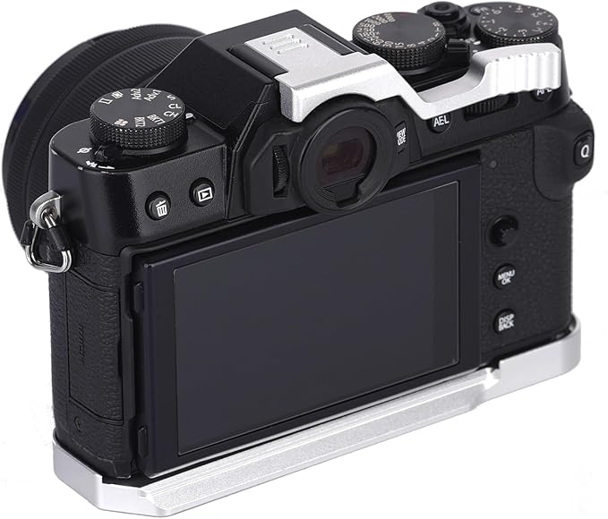 Metal Thumbs Up Grip Compatible with Fuji Fujifilm X-T30III/X-T20III/X-T10III/X-T30II/X-T20II/ X-T10II/XT30/XT20/XT10/X-T50 Mirrorless Cameras Thumb Rest Support with Hot Shoe Cover (Silver)