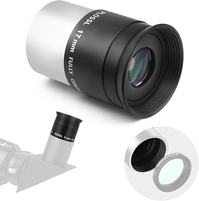 Astromania Eyepiece 17mm for Telescope - 1.25 Inch Plossl Telescope Eyepiece Fully Multi Coated 4-Element, Metal Telescope Accessory with Standard 1.25inch Filter Thread for Astronomic Telescopes