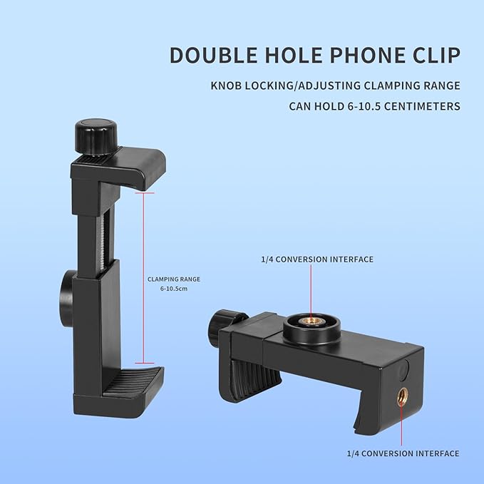 Magic Arm with Clamp, Long Articulating Arm Camera Mount, Adjustable Phone Mount Holder 360° Rotation, Mic Arm for Microphone, LED Lights, for Phone, Tripod, Desk, Table