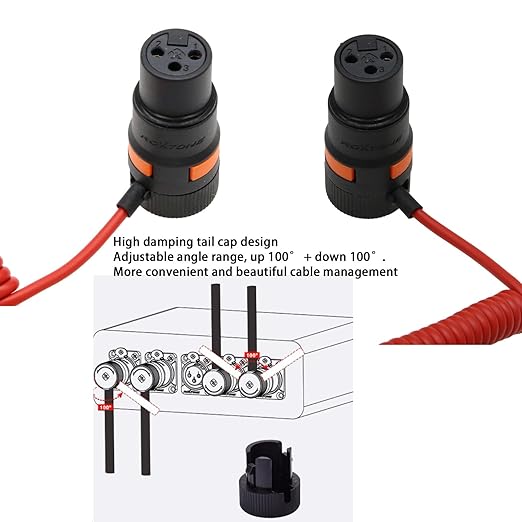 3.5mm Mini Jack to XLR 3 Pin Audio Cable for BOYA Rode Wireless GO II Microphone to Sony FX9 FX3 Canon Camera Mixer Recorder, Right Angle Male Red Braided Coiled 50cm
