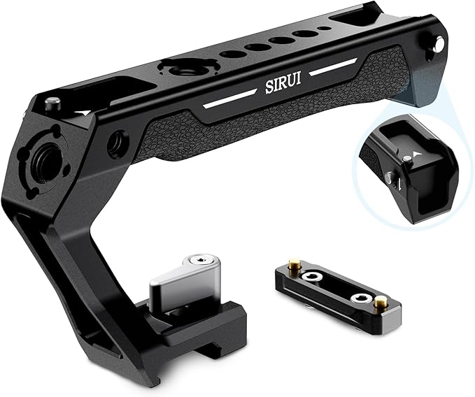 SIRUI Top Handle with Quick Release NATO Clamp Mount, Lightweight Handle Grip with Cold Shoes with Safety Pins for Camera Cage, NATO Rail Included, SC-TH