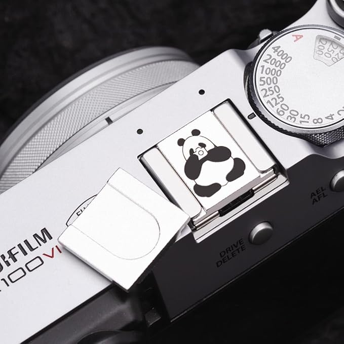 Camera Metal Hot Shoe Cover Protector Cap Cute Button Compatible for Fujifilm X100VI X100V X-M5 X-T4 X-T3 for Nikon ZF Z5 Z6 Z6II (Aluminum Alloy-Hot Shoe Cover)